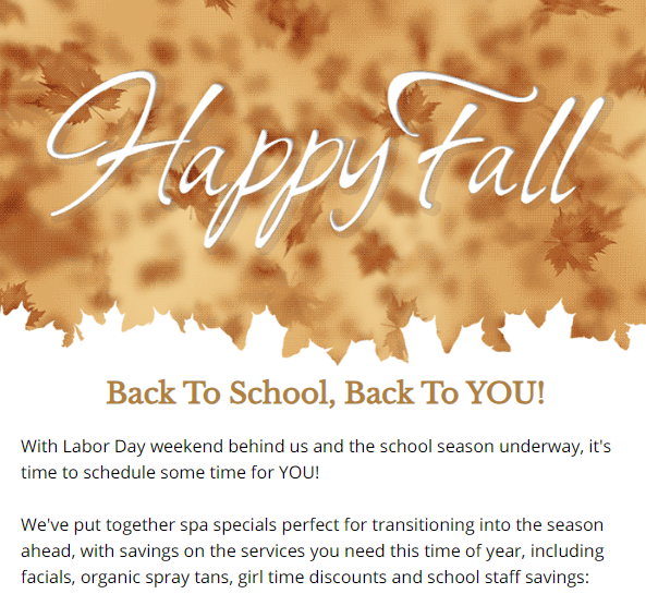 spa specials